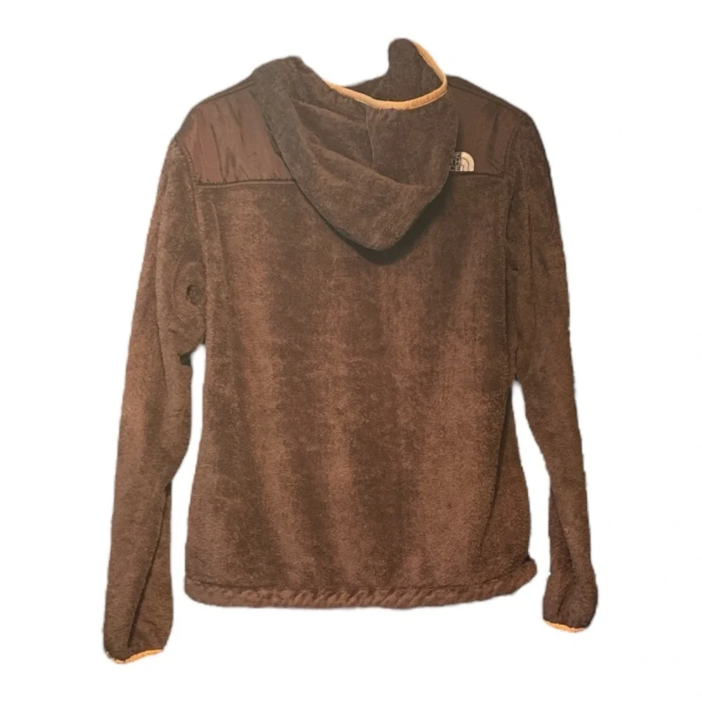 THE NORTH FACE JACKET BROWN FLEECE WITH HOOD SIZE LARGE - Picture 2 of 4